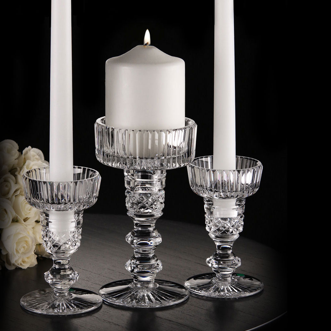 Cashs Ireland, Cooper Single Knob Unity Crystal Candleholder Set